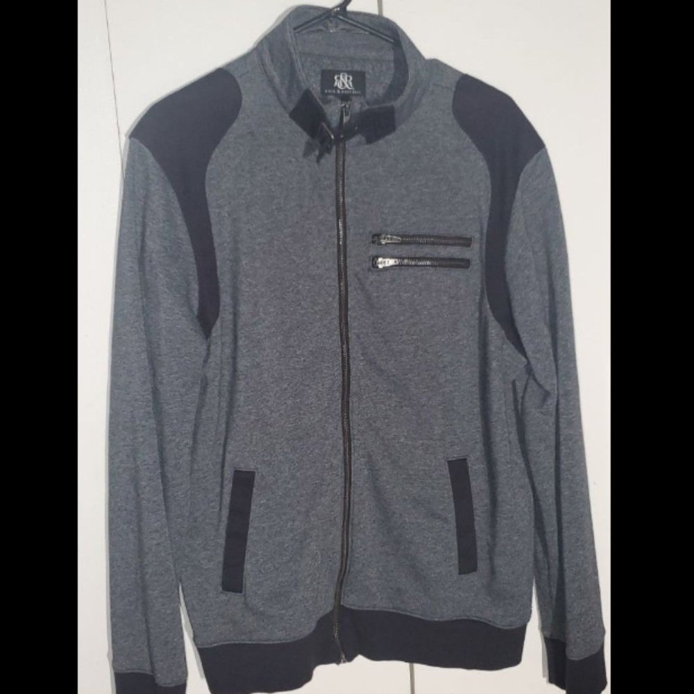 Rock & Republic Men's Zip Up Sweater Jacket Large